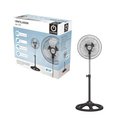 Ventoinha de Pedestal Electrotek ET-F10SF de 45W con Controlador de 3 Velocidades Preto